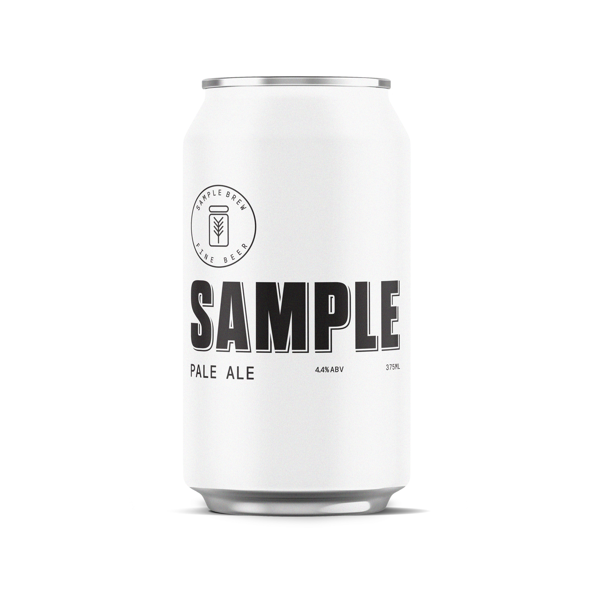 Front view of Sample Brew pale ale can 